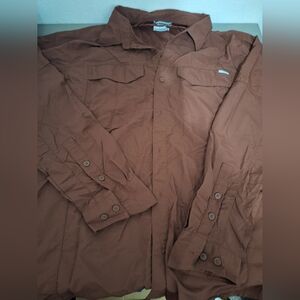 Men's Brown Columbia Vented Fishing Shirt, Size Xl